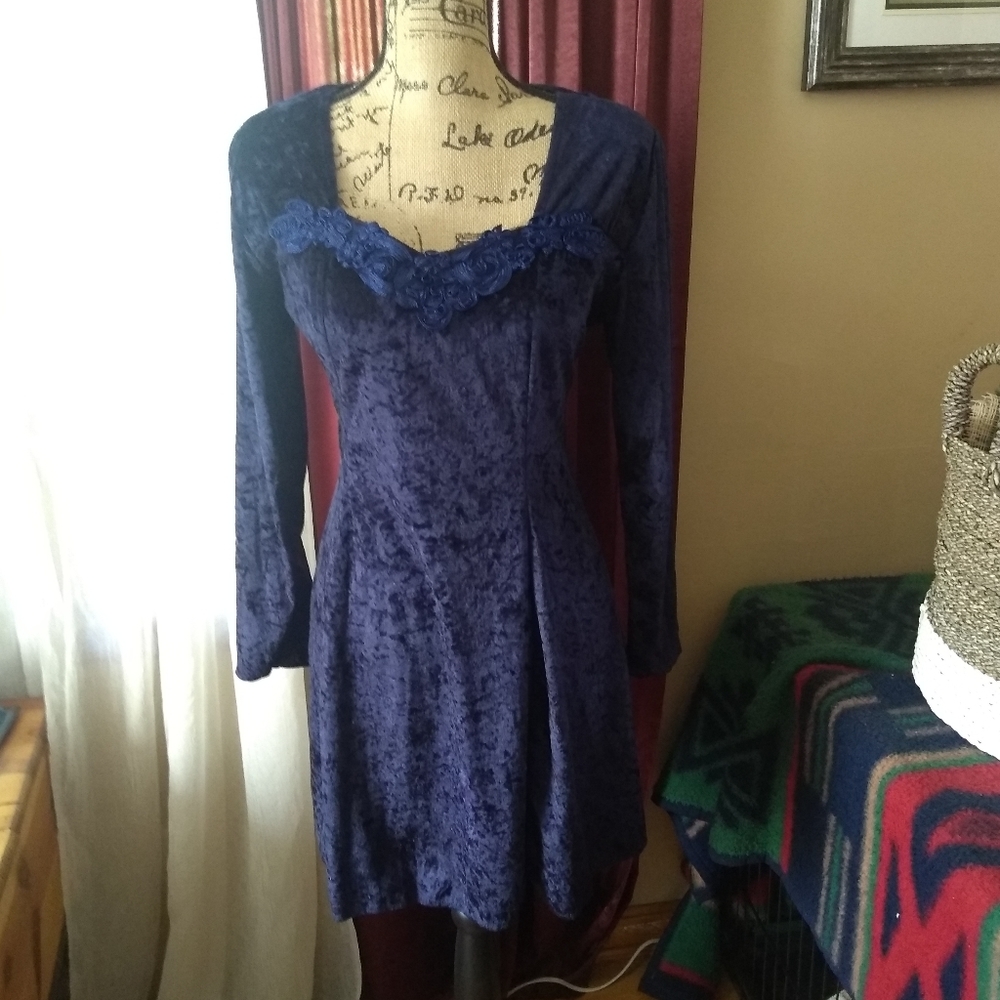Vintage 90's Purple Velvet Dress